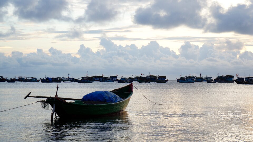 The sea sunset vietnam photo