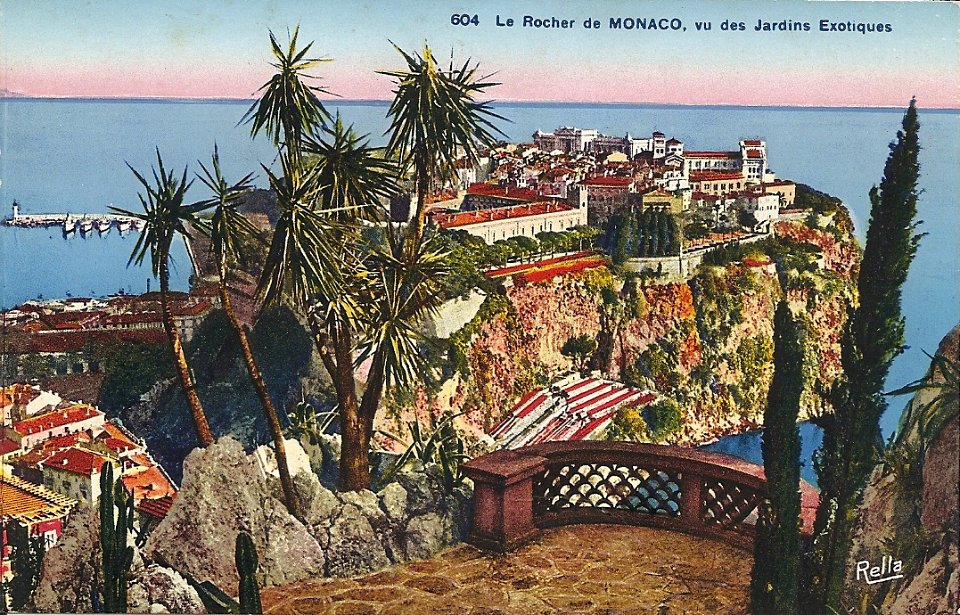 Le Rocher de Monaco, vu des Jardins Exotiques-Rella 604