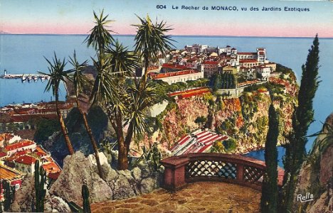 Le Rocher de Monaco, vu des Jardins Exotiques-Rella 604