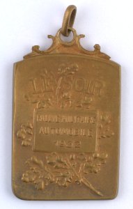 Le Soir Rallye Militaire Automobile, medal by Pierre Theunis, Belgium, 1932, Coins and Medals Department of the Royal Library of Belgium, 2N83 - 7 (verso)