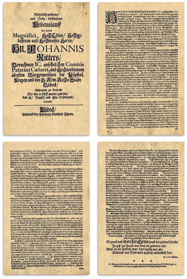 Leichenpredigt über Johannes Ritter