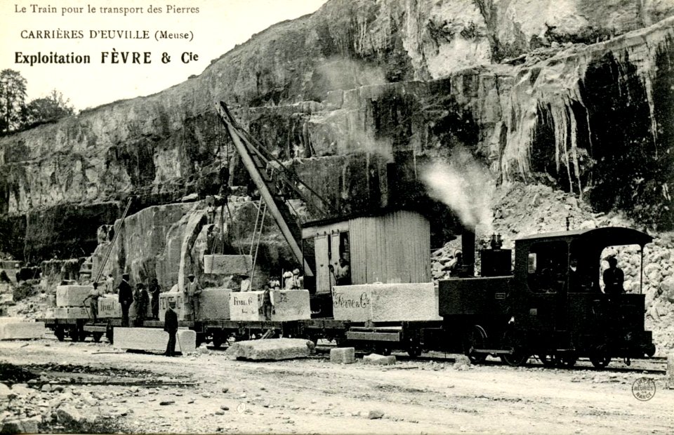 Le Train pour le transport des Pierres - Carrières d'Euville - Exploitation Fèvre et Cie