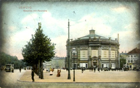 Leipzig Rossplatz mit Panorama 1906