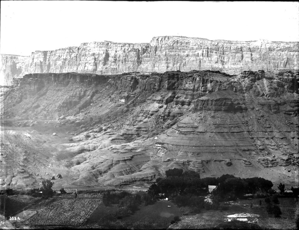 Lee's Ferry at the mouth of Poria Creek on the upper Colorado River, junction of Marble Canyon and Glen Canyon, 1900-1930 (CHS-3884)
