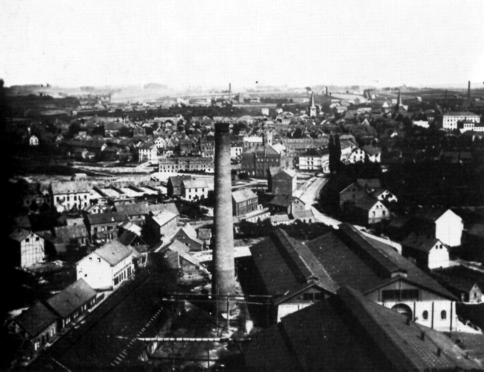 Leimkühler - Panoramaaufnahme von Essen, von der Krupp'schen Fabrik aus gesehen (Zeno Fotografie)