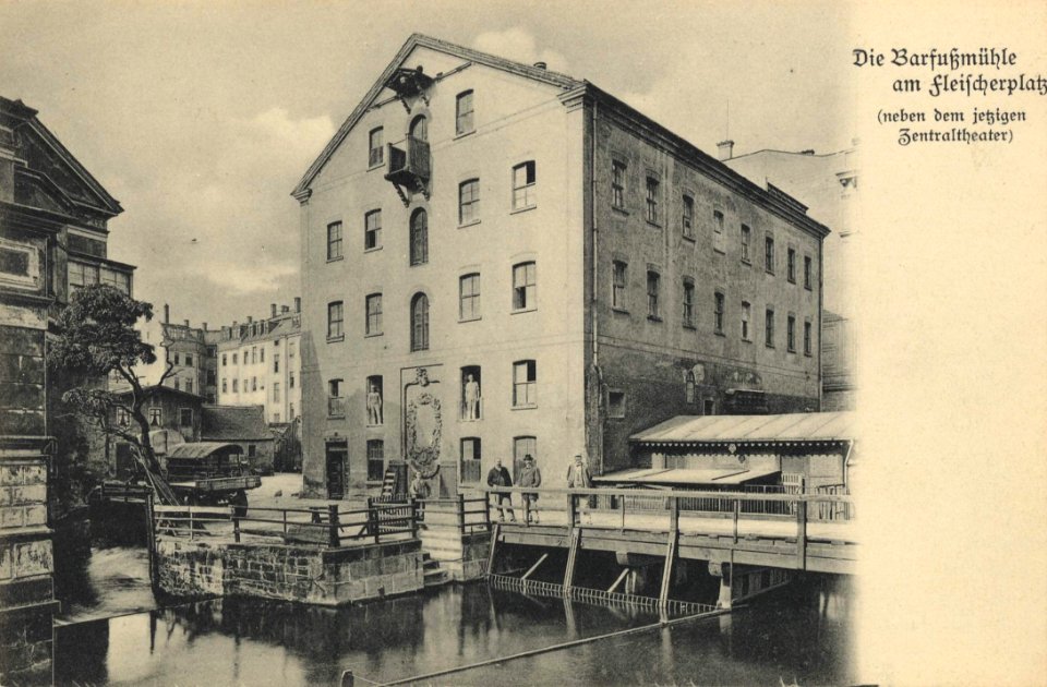 Leipzig, Sachsen - Barfußmühle am Fleischerplatz (Zeno Ansichtskarten)