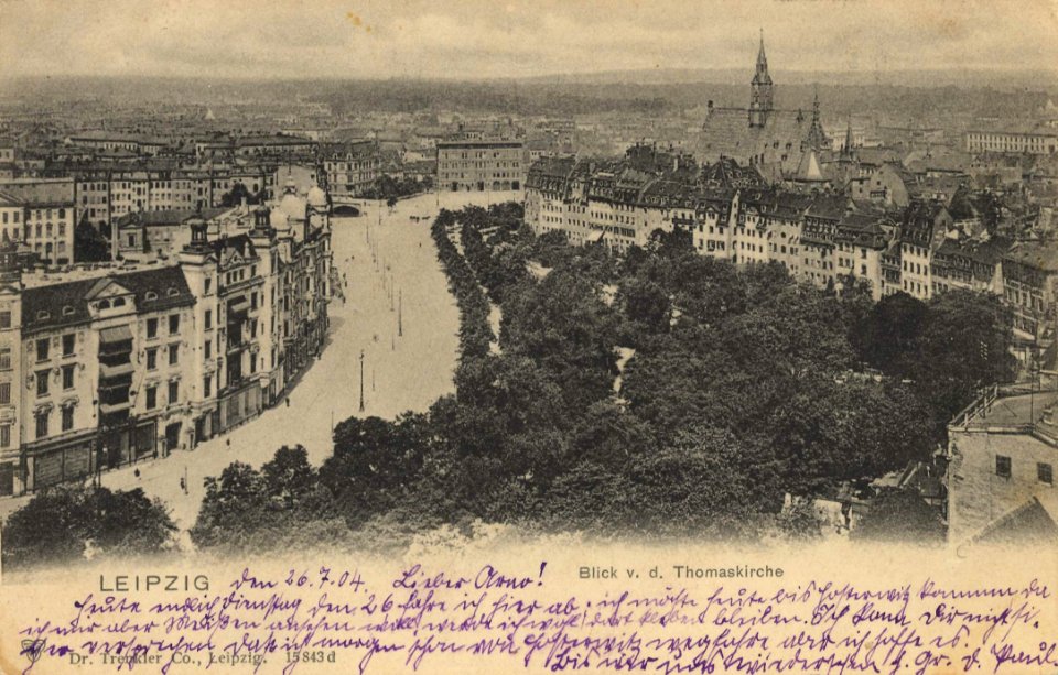 Leipzig, Sachsen - Blick von der Thomaskirche (Zeno Ansichtskarten)