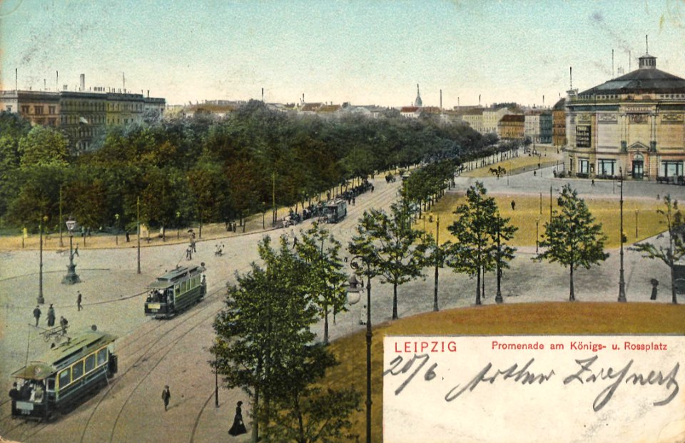 Leipzig, Sachsen - Promenade am Königsplatz und Rossplatz (Zeno Ansichtskarten)