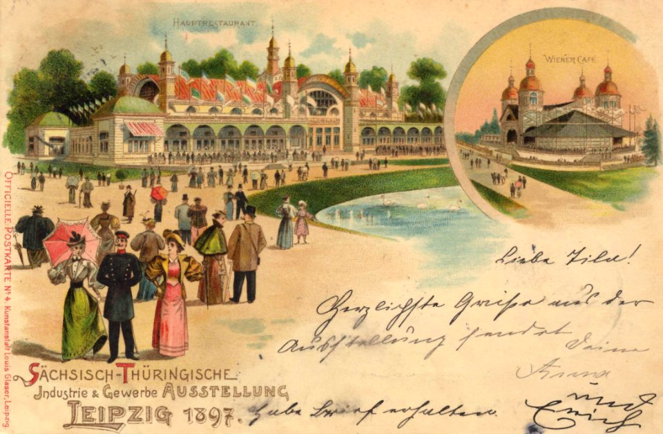 Leipzig, Sachsen - Hauptrestaurant; Wiener Café (Zeno Ansichtskarten)