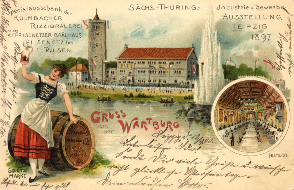 Leipzig, Sachsen - Industrie- und Gewerbe-Ausstellung 1897; Festsaal (Zeno Ansichtskarten)