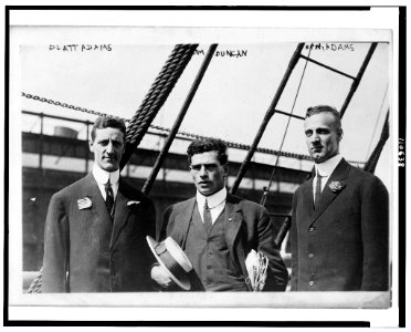 Left to right- Platt Adams; Jim Duncan, Olympic athlete; and Ben Adams LCCN94505250