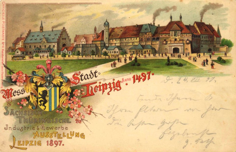 Leipzig, Sachsen - Stadtansicht anno 1497 (Zeno Ansichtskarten)