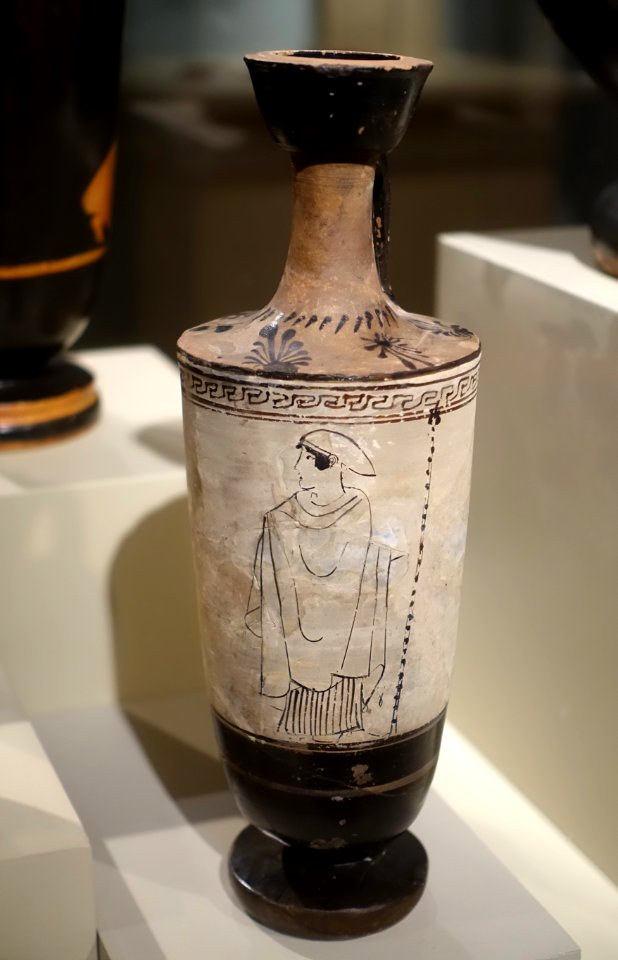 Lekythos, Greek, Attic, Early Classical period, c. 470 BC, terracotta - Middlebury College Museum of Art - Middlebury, VT - DSC08032