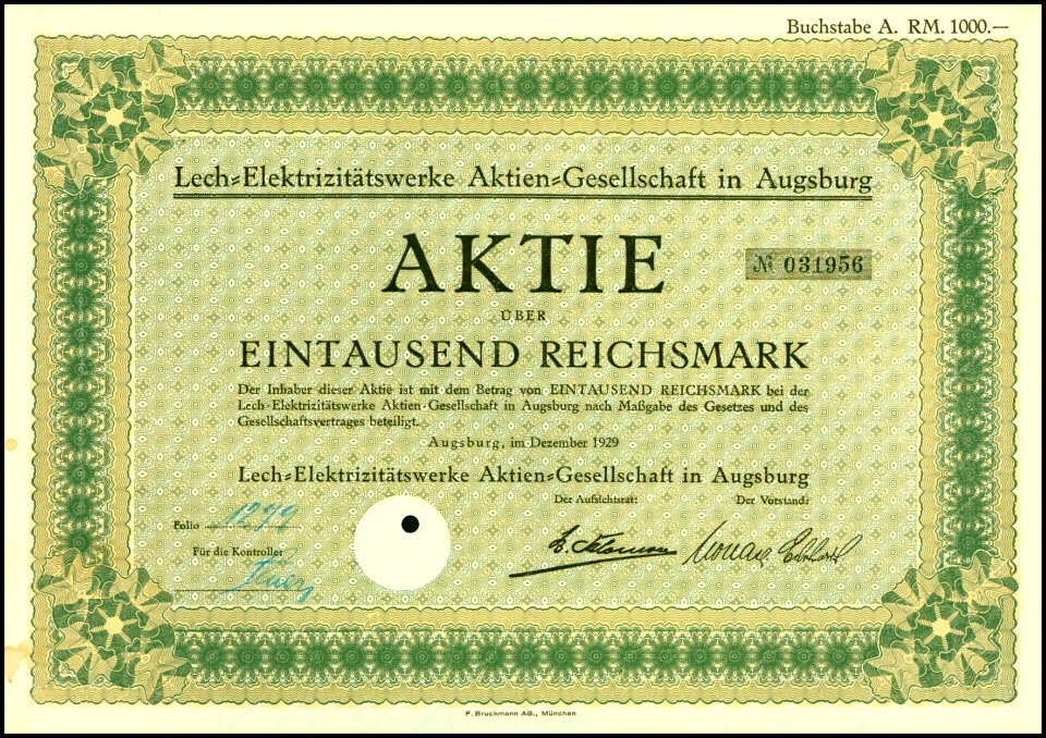 Lech-Elektrizitätswerke 1929