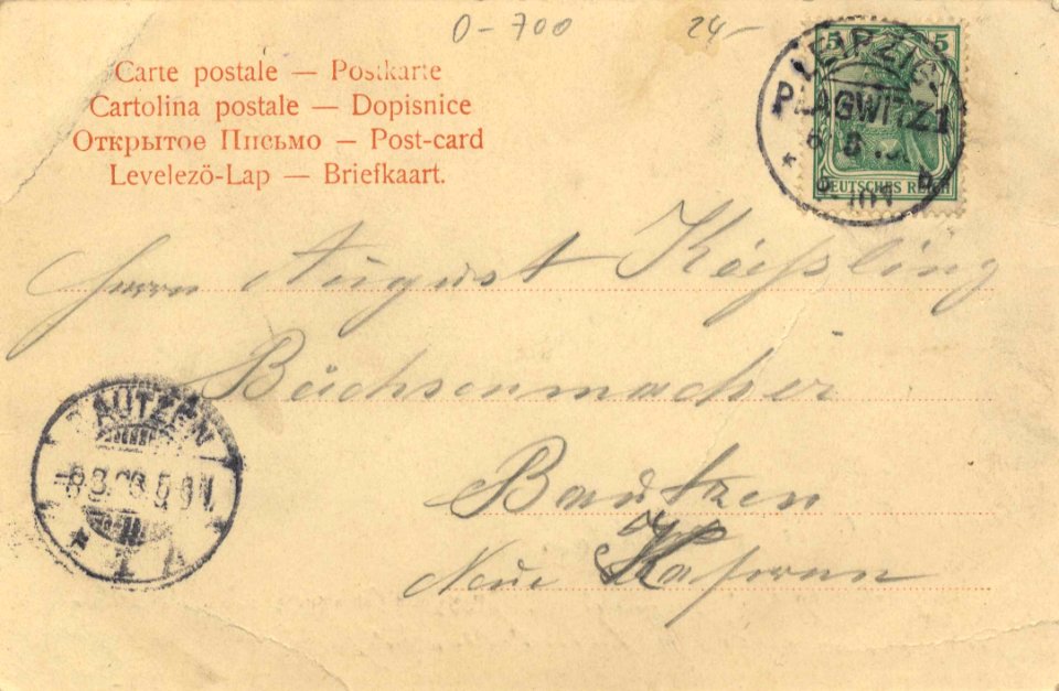 Leipzig, Sachsen - Ansicht mit alter Kirche (back) (Zeno Ansichtskarten)