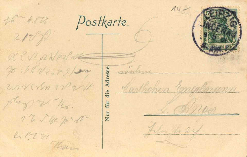 Leipzig, Sachsen - Blick von Süden (back) (Zeno Ansichtskarten)