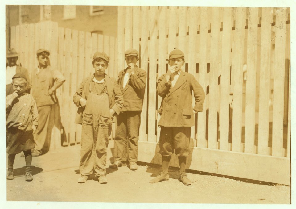 Left hand boy of three, Anton Perry, 723 Water Street, Ward 6. Works in Mill. Birth certificate makes him 14. Right hand boy Joseph Oliver, 164 Fourth Street, Ward 5. Works in drawing room LOC nclc.02228