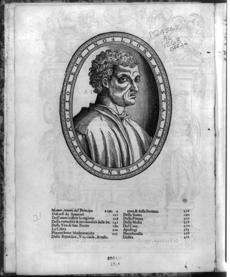 Leon Battista Alberti, 1404-1472, head and shoulders portrait, facing right LCCN2005679821