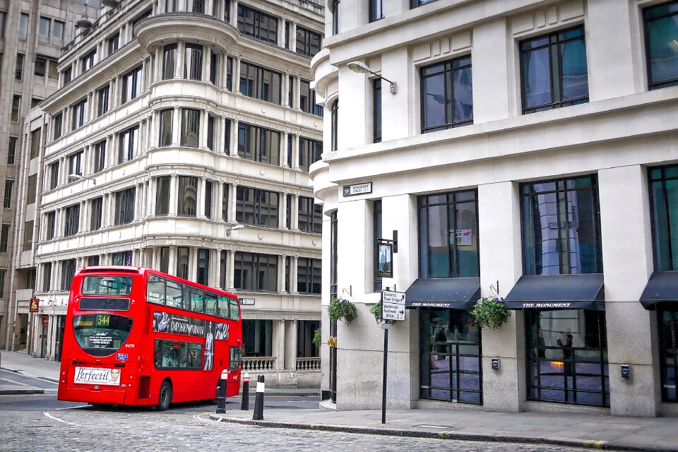 Double decker england traffic