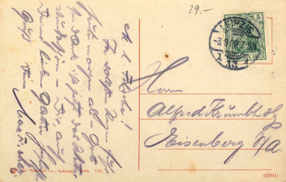 Leipzig, Sachsen - Petersstraße während der Messe (2) (back) (Zeno Ansichtskarten)