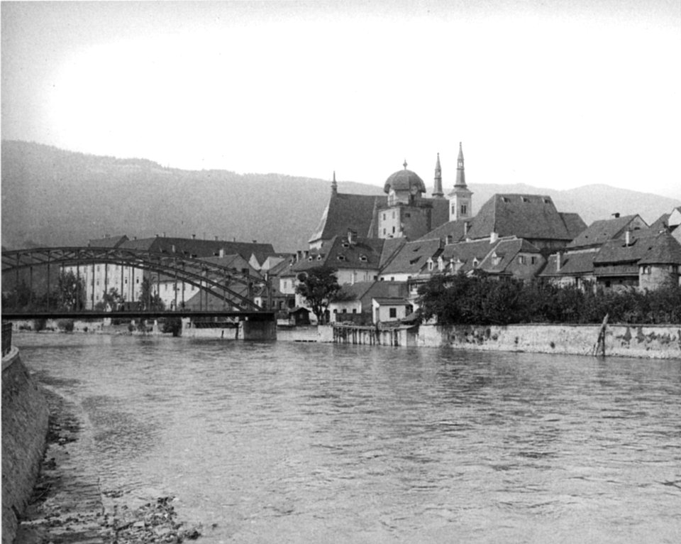 Leoben - Blick über die Mur - um 1912