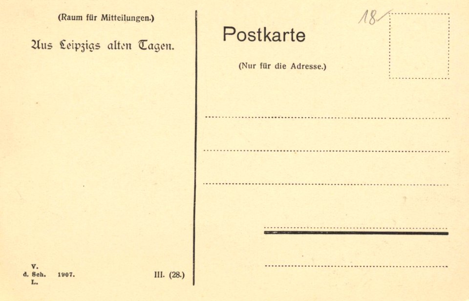 Leipzig, Sachsen - Place de Repos an der Promenade (back) (Zeno Ansichtskarten)