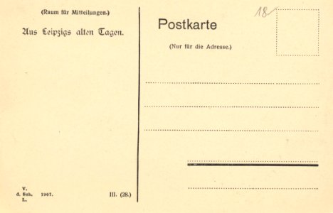 Leipzig, Sachsen - Place de Repos an der Promenade (back) (Zeno Ansichtskarten)