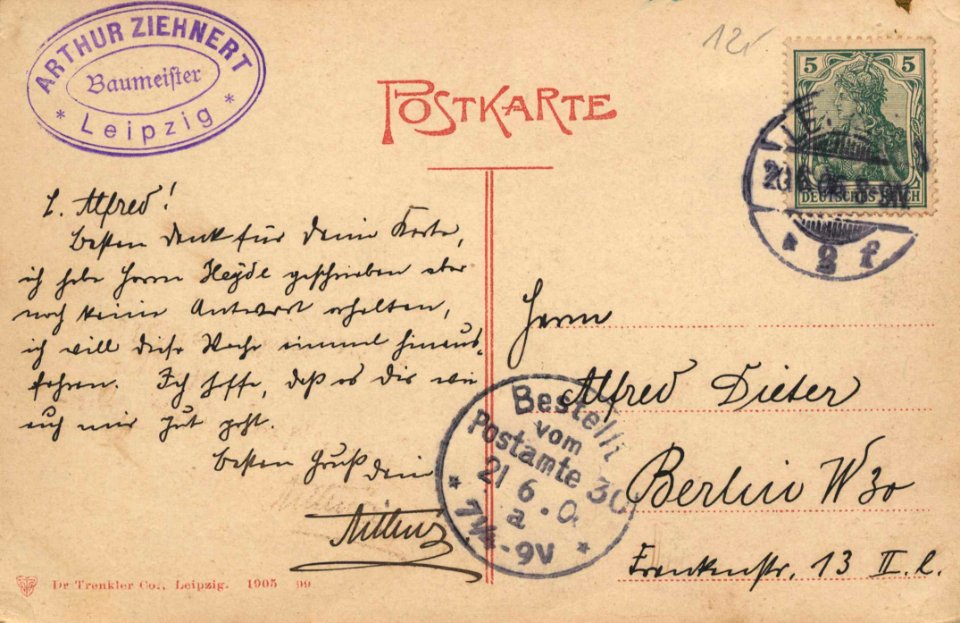 Leipzig, Sachsen - Promenade am Königsplatz und Rossplatz (back) (Zeno Ansichtskarten)