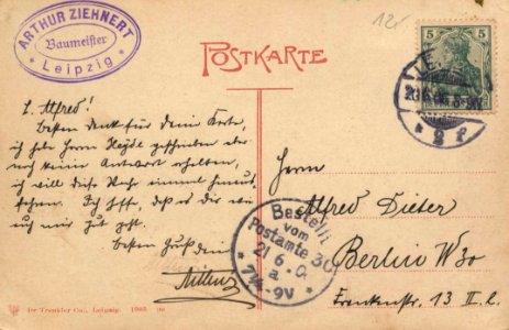 Leipzig, Sachsen - Promenade am Königsplatz und Rossplatz (back) (Zeno Ansichtskarten)