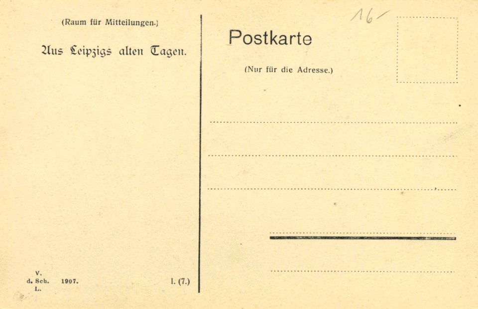 Leipzig, Sachsen - Rossplatz, Der Kurprinz (back) (Zeno Ansichtskarten)