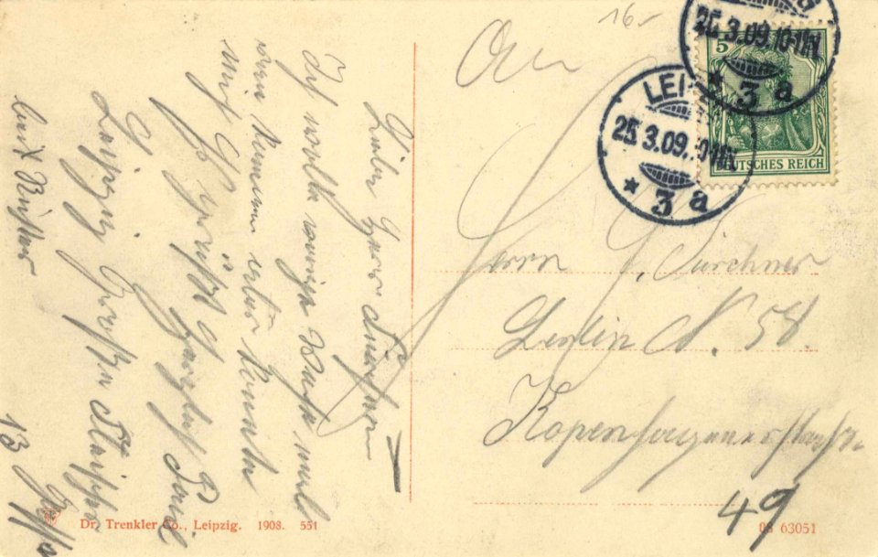 Leipzig, Sachsen - Thomasring (back) (Zeno Ansichtskarten)