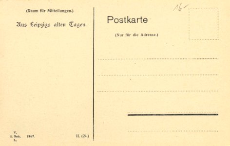 Leipzig, Sachsen - Windmühlengäßchen (back) (Zeno Ansichtskarten)