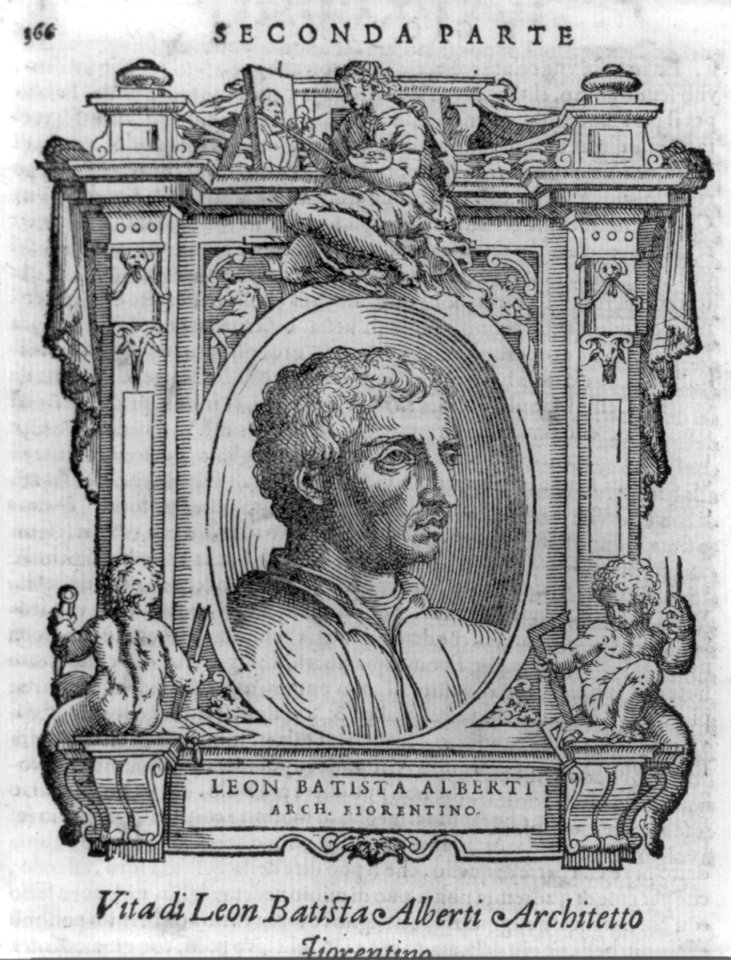 Leone Battista Alberti, 1404-1472, bust portrait, facing right, withornate border LCCN2005679827