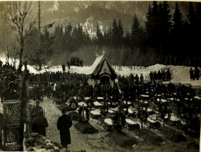 Leichenbegängnis des Herrn GM.Josef Freiherr von Henneberg in Griminitzen Aufbahrung der Leiche in Grafendorf. (15.3.1917) (BildID 15499441)