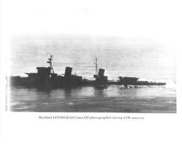 Leningrad-class DD as target ship 1958 NH 87947