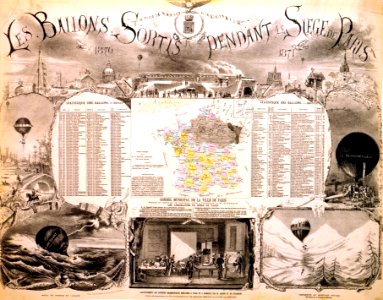 Les ballons sortis pendant le Siege de Paris, 1870-1871
