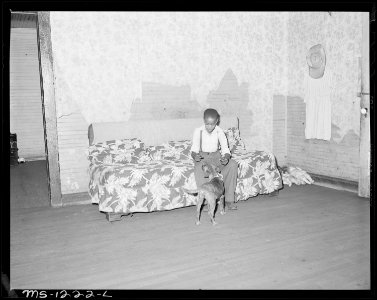Leroy, son of Julius Brooks, miner, in scantily furnished, but clean, four room house for which his father pays $10... - NARA - 540741