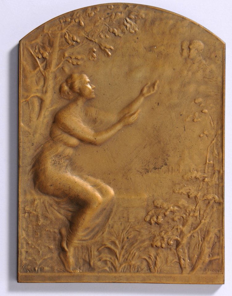 Les Coeurs Belges Vibrent à l'Unisson 1914-1915, plaquette by Pierre Theunis, Belgium, 1915, Coins and Medals Department of the Royal Library of Belgium, 2Lef 24 - 69 (recto)