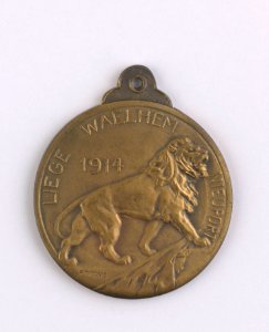 Les Brainois à leurs Vaillants Héros 23 Novembre 1919, medal by Pierre Theunis, Belgium, 1918, Coins and Medals Department of the Royal Library of Belgium, 2Lef96-17 (recto)
