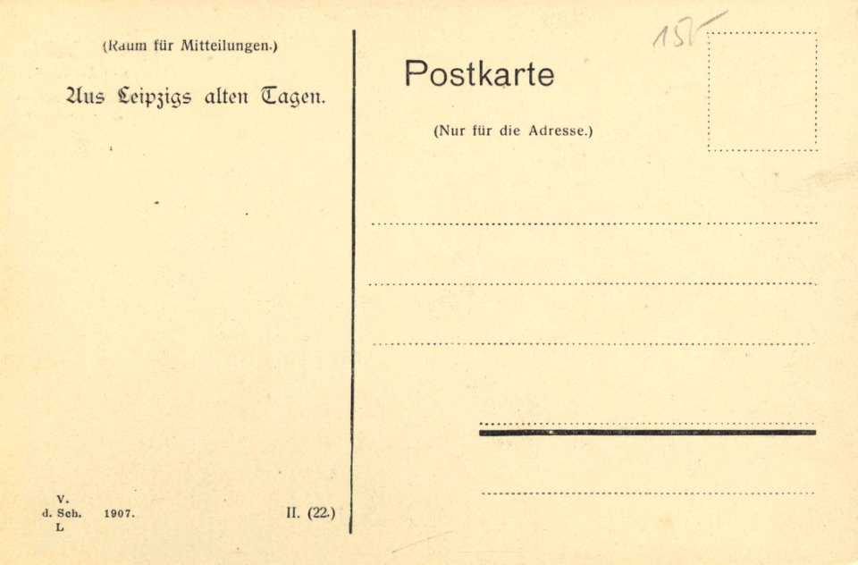 Leipzig, Sachsen - Barfußmühle am Fleischerplatz (back) (Zeno Ansichtskarten)