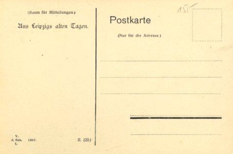 Leipzig, Sachsen - Barfußmühle am Fleischerplatz (back) (Zeno Ansichtskarten)