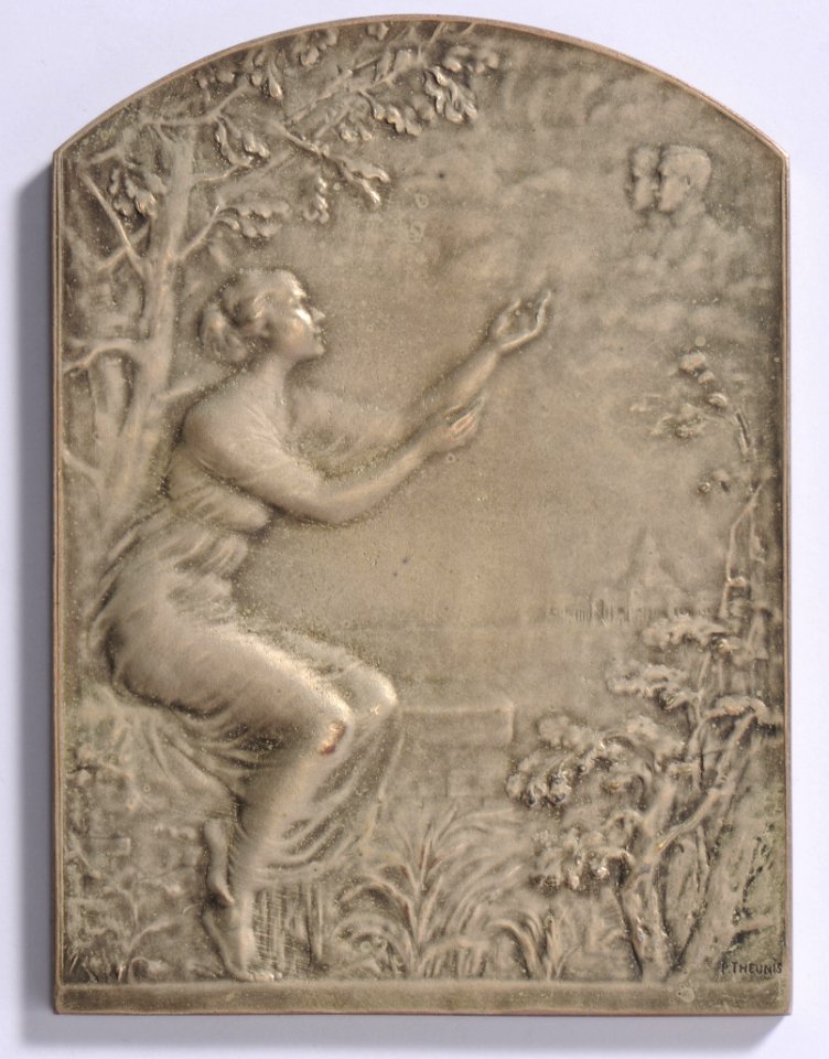 Les Coeurs Belges Vibrent à l'Unisson 1914-1915, plaquette by Pierre Theunis, Belgium, 1915, Coins and Medals Department of the Royal Library of Belgium, 2Lef 24 - 70 (recto)