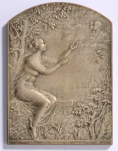 Les Coeurs Belges Vibrent à l'Unisson 1914-1915, plaquette by Pierre Theunis, Belgium, 1915, Coins and Medals Department of the Royal Library of Belgium, 2Lef 24 - 70 (recto)