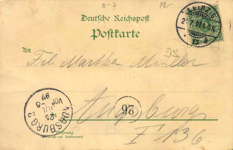 Leipzig, Sachsen - Stadtansicht anno 1497 (back) (Zeno Ansichtskarten)