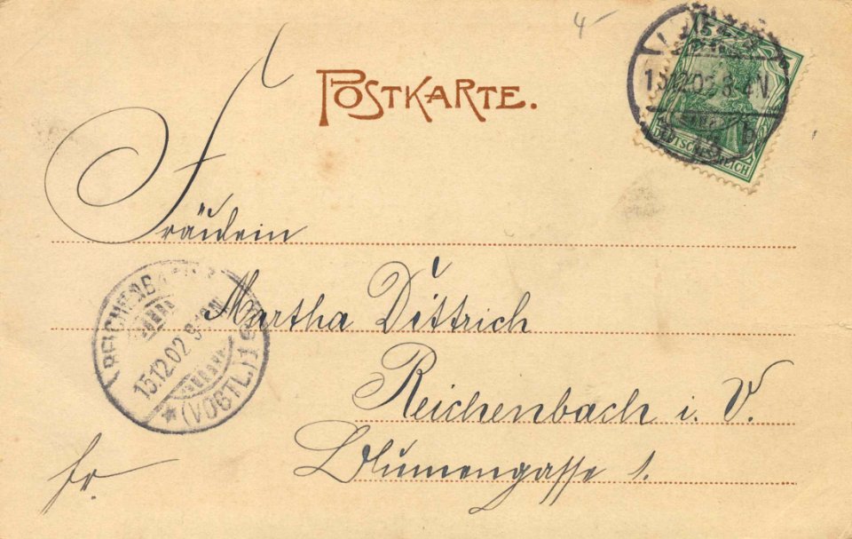 Leipzig, Sachsen - Winternacht an der Pleisse (back) (Zeno Ansichtskarten)