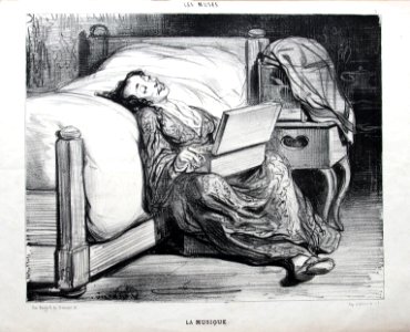 Les Muses, La Musique, de Paul Gavarni, Paris, 1839, Armelhault & Bocher, no. 290
