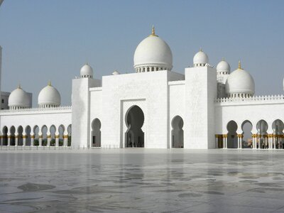 Building abu dhabi gray mosque photo