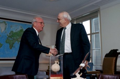 Les Aspin and Yitzhak Rabin