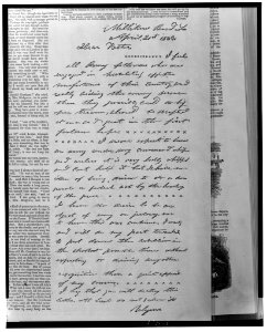 Letter from Ulysses S. Grant to his father, from Milliken's Bend, Louisiana, April 21, 1863 LCCN00652784