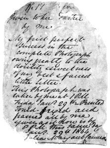 Letter to Annie's father, by Julia Margaret Cameron
